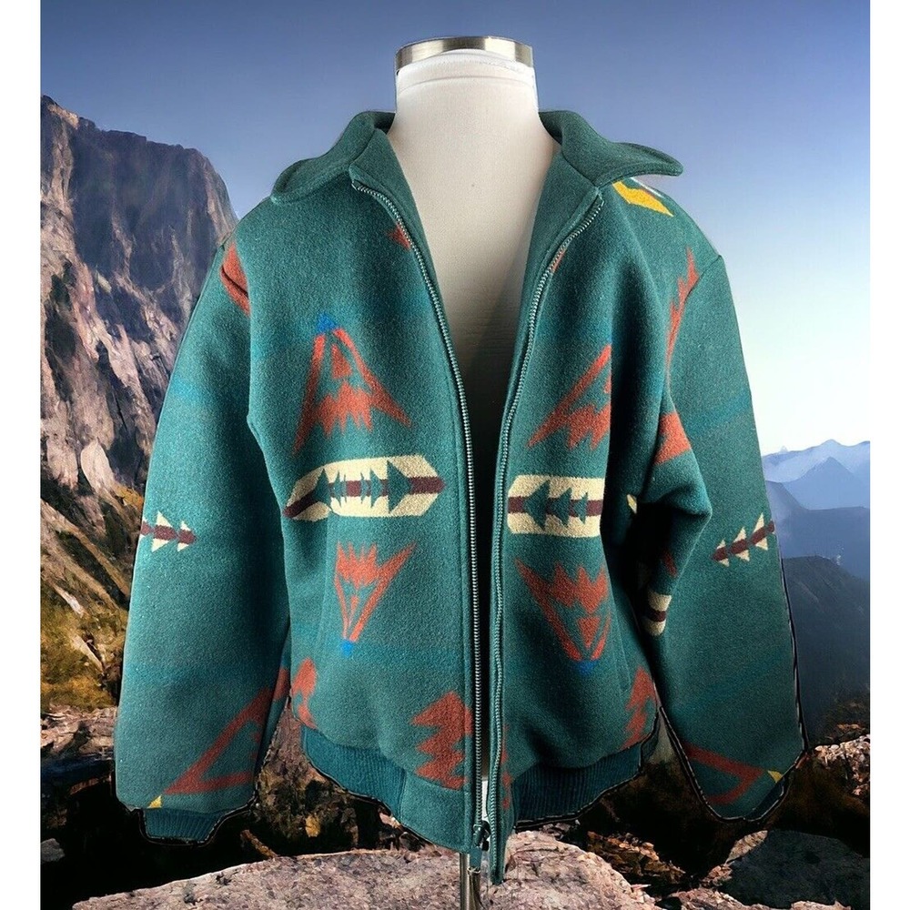 Pendleton Wool High Grade Western Wear Jacket Navajo Aztec Southwest USA Large